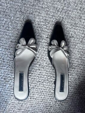 Black and White Pointed Toe Heels